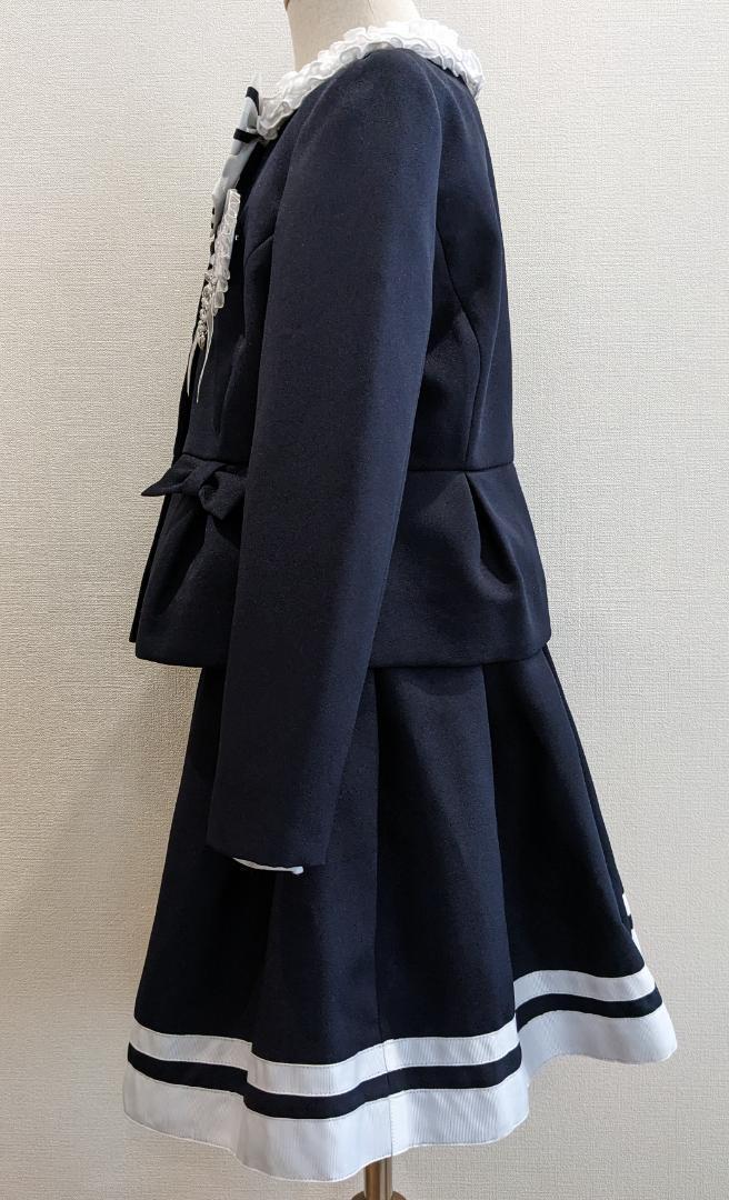 美品　ヒロミチナカノ フォーマル 130 女の子 ネイビー セットアップ 入学式