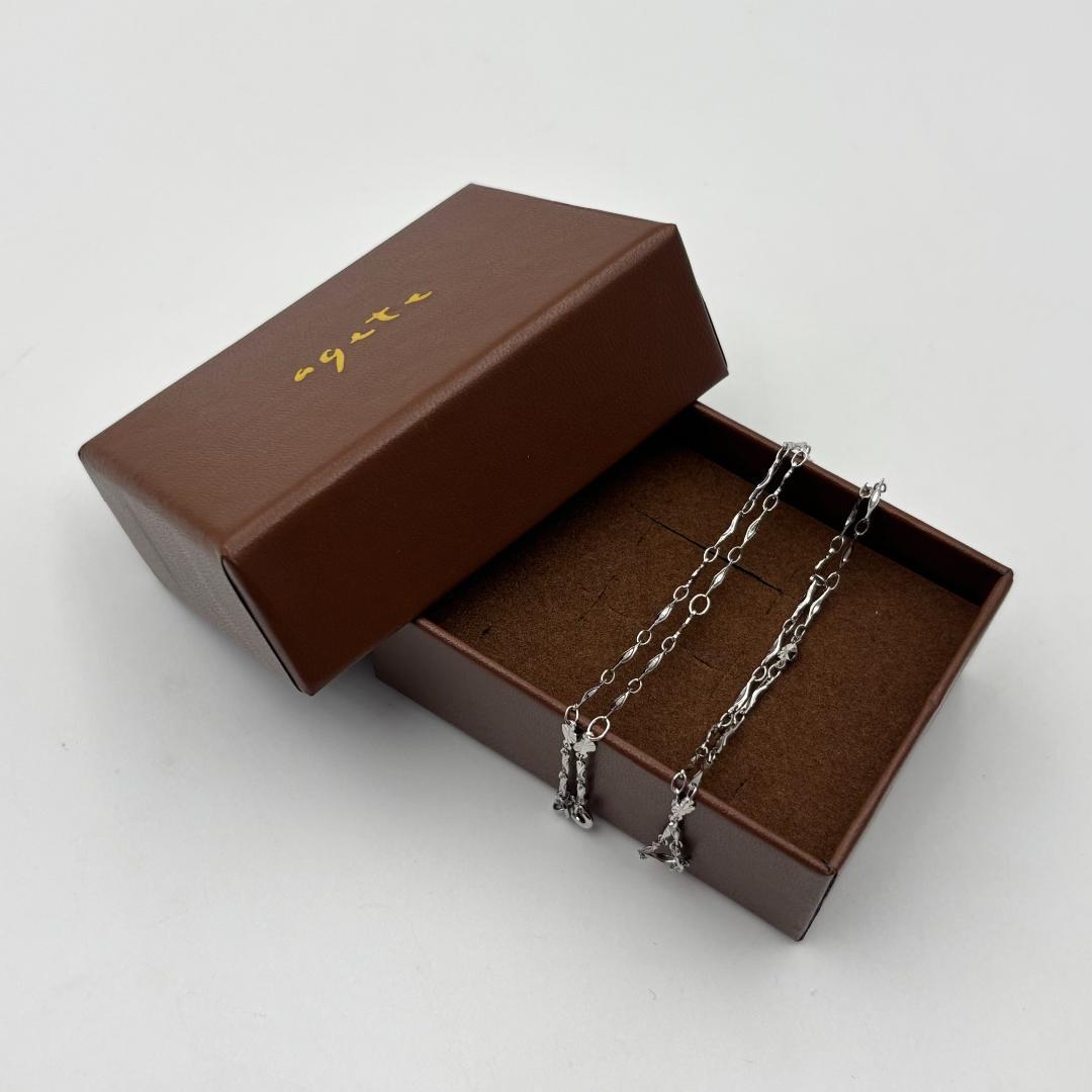 K18WG ⭐極美品✨AGETE花モチーフ ネックレス 箱付き