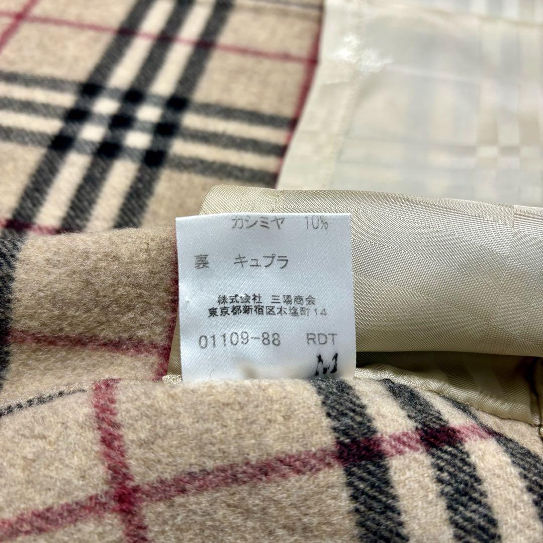 極美品 バーバリー ロンドン ダブルフェイス コート ノバチェック カシミア 9