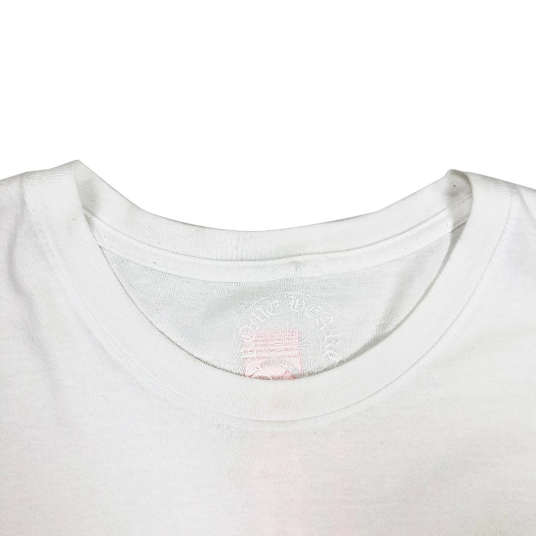らかい☄ CHROME ピンク ホワイト 半袖 tRFf6-m64106328125 HEARTS クロムハーツ Tシャツ コットン