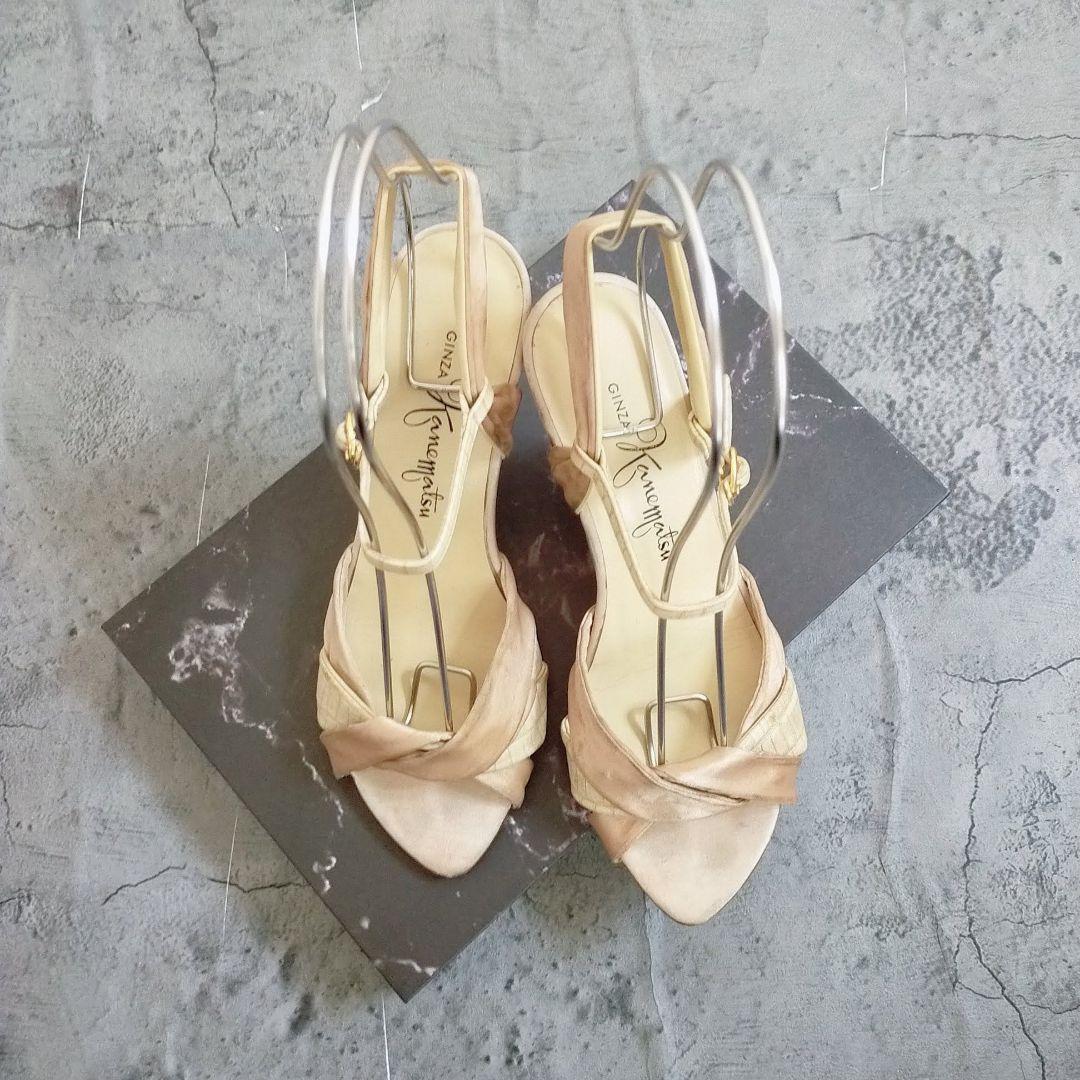 GINZA Kanematsu サンダル 22㎝ ベージュ バックストラップ - メルカリ GINZA Kanematsu サンダル 22㎝ ベージュ バックストラップ - メルカリ
