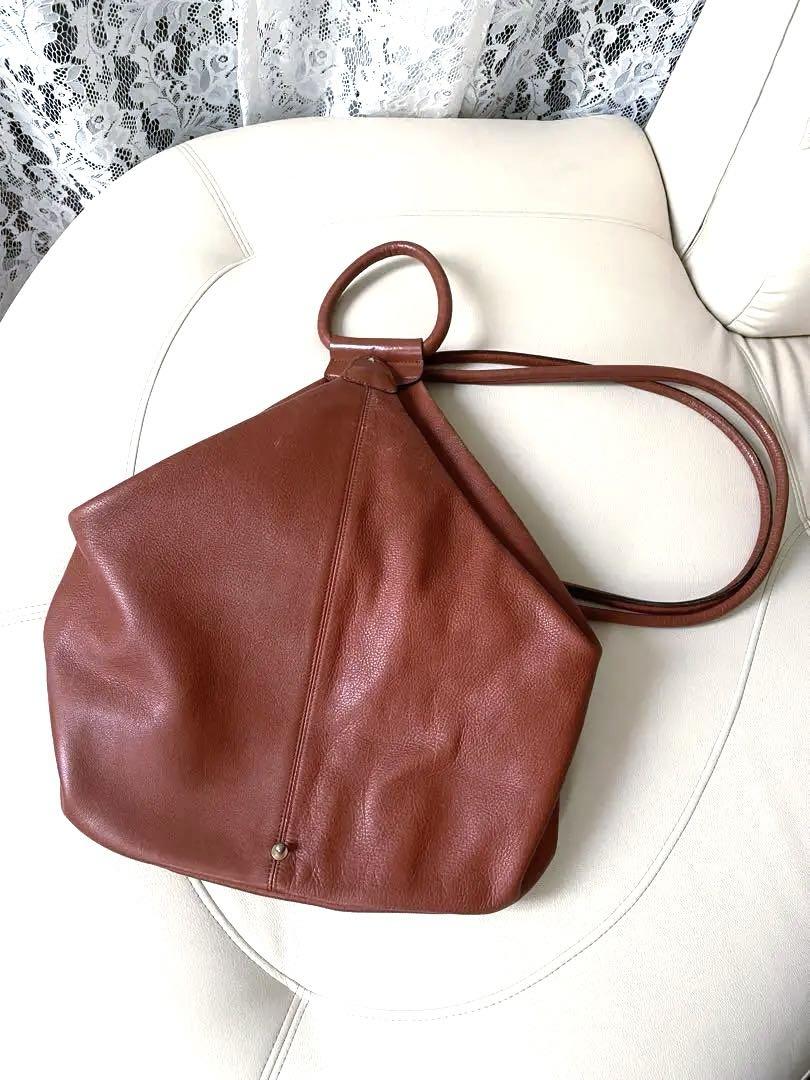BOJOLA aramis 2wayブラウンレザー ショルダー ジッパー　本革