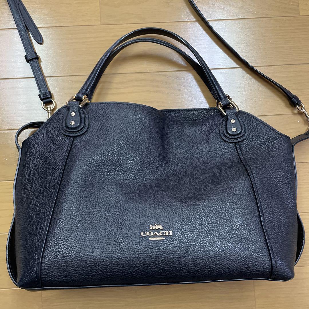 COACH 黒 レザー ショルダーバッグ