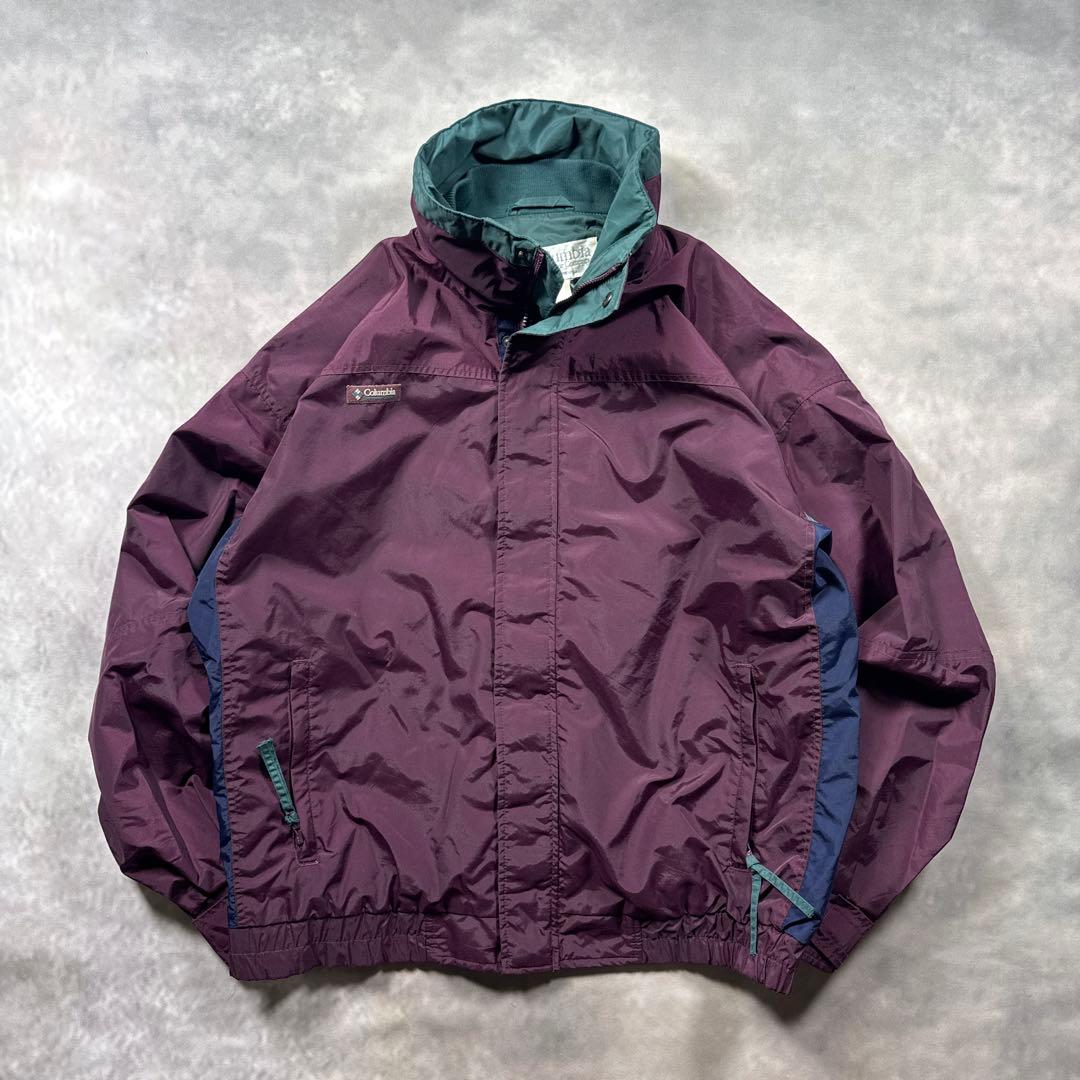 コロンビア古着00sナイロンジャケット短丈パープルS87 コロンビア古着00sナイロンジャケット短丈パープルS87