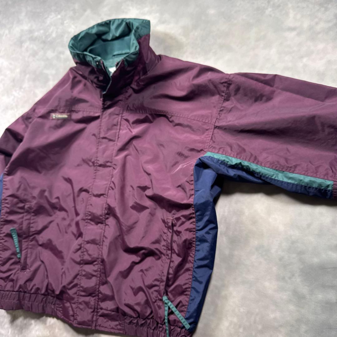 コロンビア古着00sナイロンジャケット短丈パープルS87 コロンビア古着00sナイロンジャケット短丈パープルS87