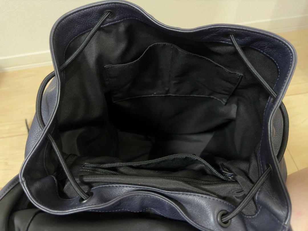 美品COACHコーチ メンズ リュックレザー本革大容量ネイビー