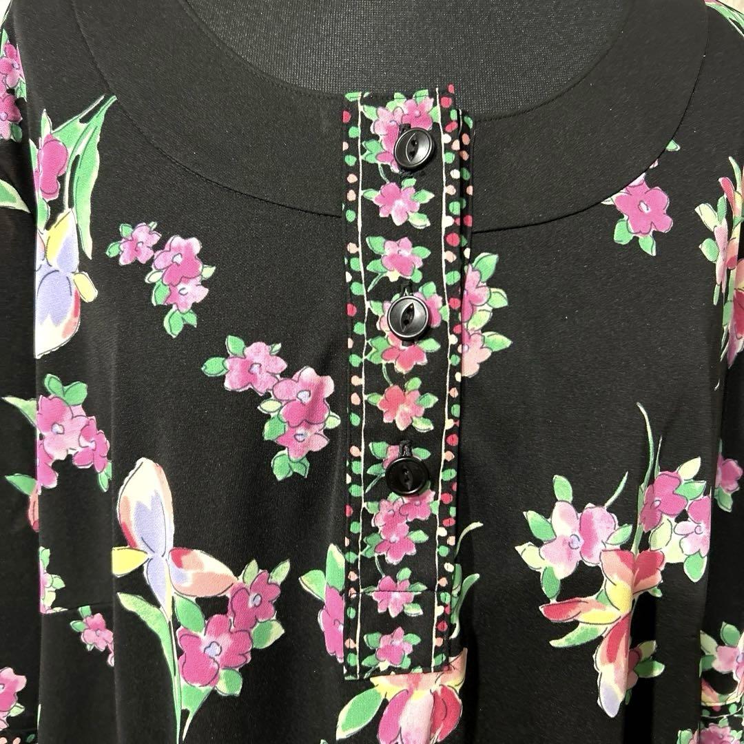 フィットミーモア チュニック 総柄 花柄 大きいサイズ 日本製
