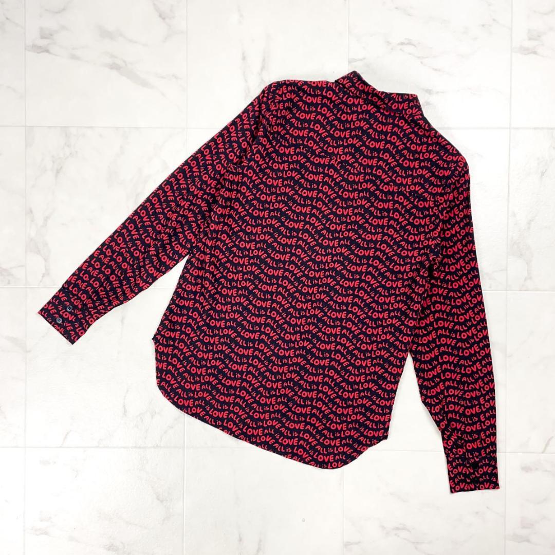 美品 ステラマッカートニー シルク100％ 総柄ブラウス サイズ38*ED829