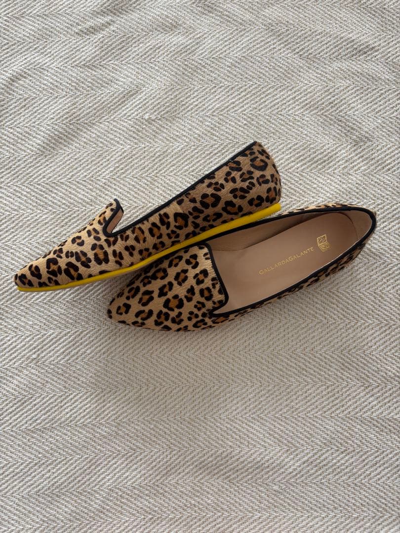 レオパード柄ハラコフラットシューズ24cm GALLARDA