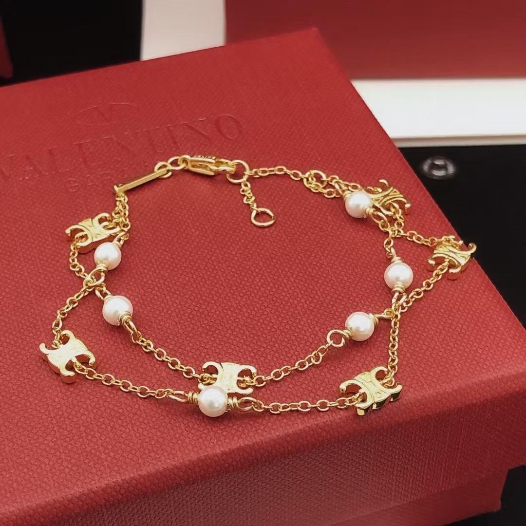 LES CLEIAS☆ゴールドメッキ パール ブレスレット♪【送料込】 ゴールドメッキ パール チェーンブレスレット - メルカリ