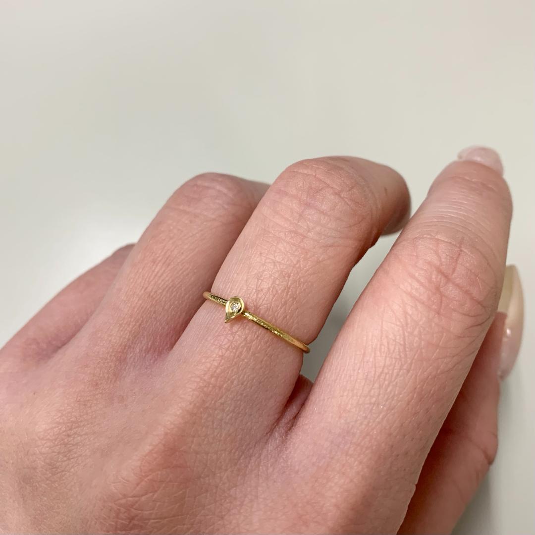 新品 ダイヤモンド リング 0.01ct K18 新品 ダイヤモンド リング 0.01ct K18