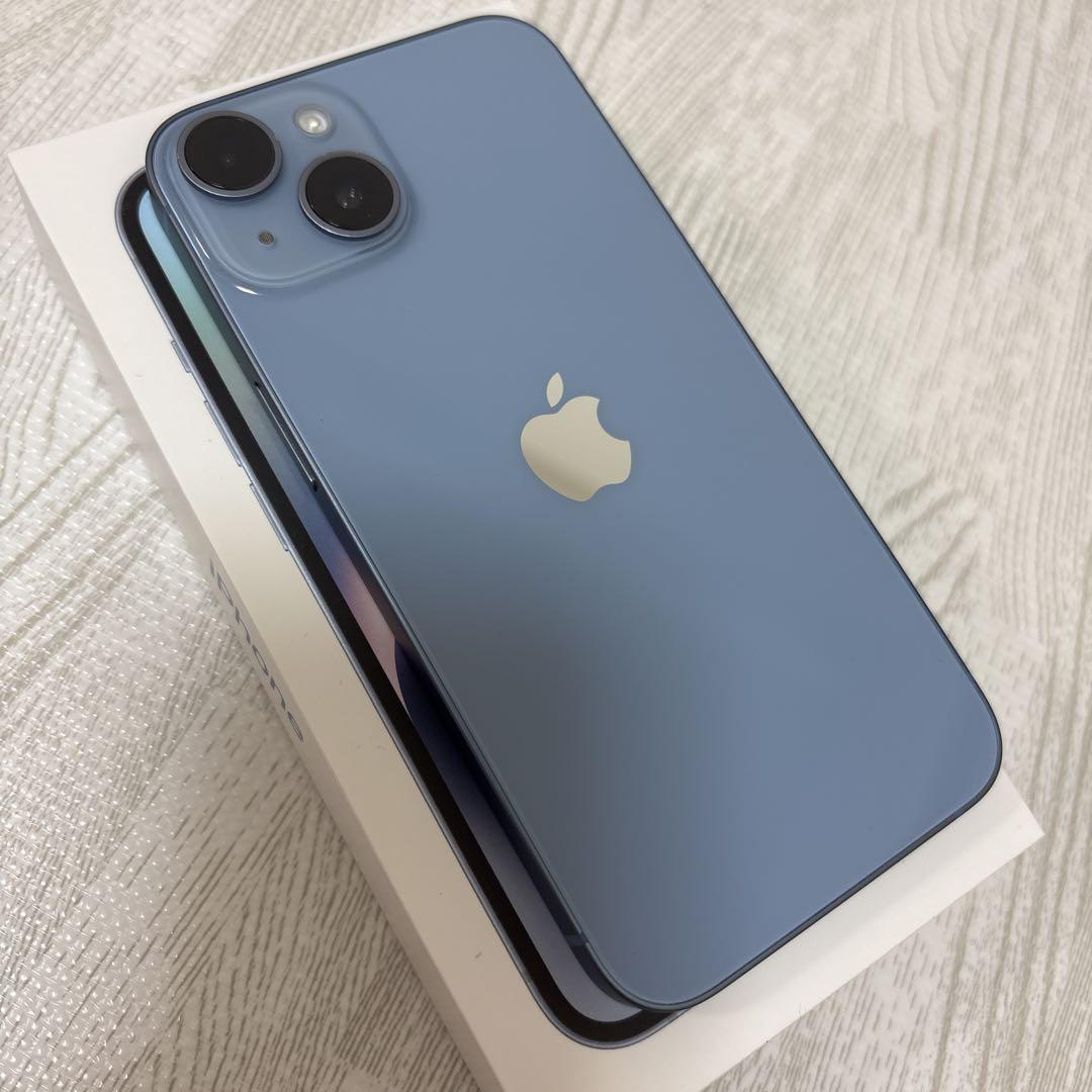 Apple iPhone 14 256G 本体 ブルー 充電ケーブル付き - メルカリ