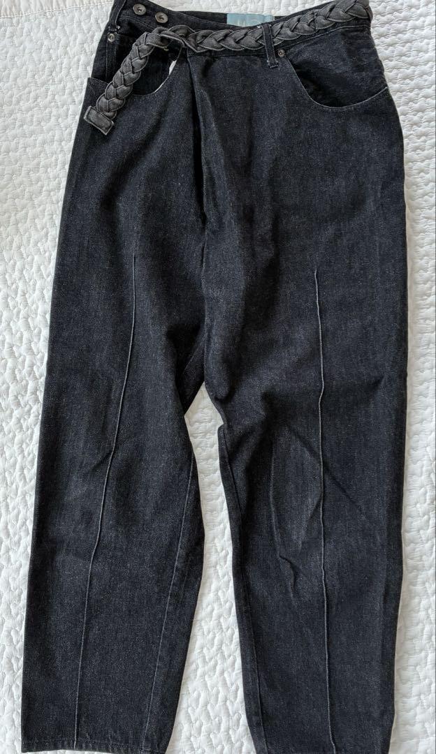 moi モイperk パンツ　ブラック　デニム