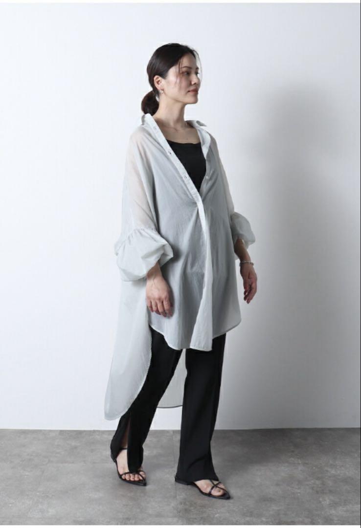 meri ミーリー　シアーロングシャツ　ミント
