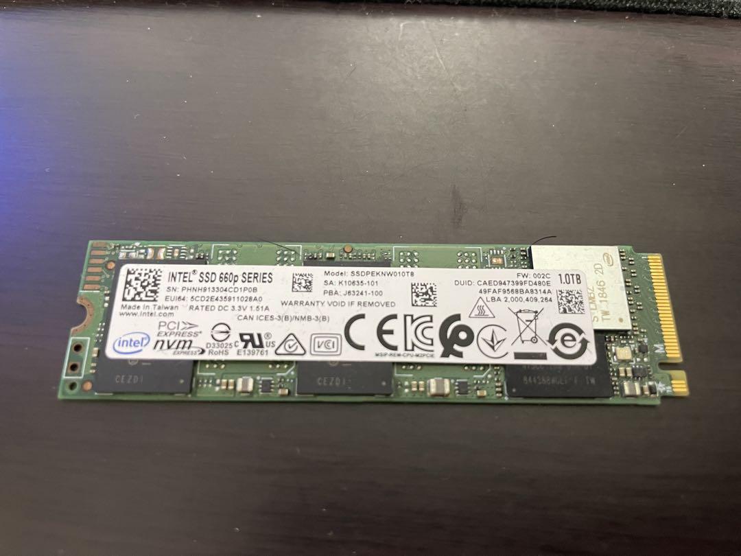 内蔵型SSD Intel SSD 660p 1TB M.2 NVMe