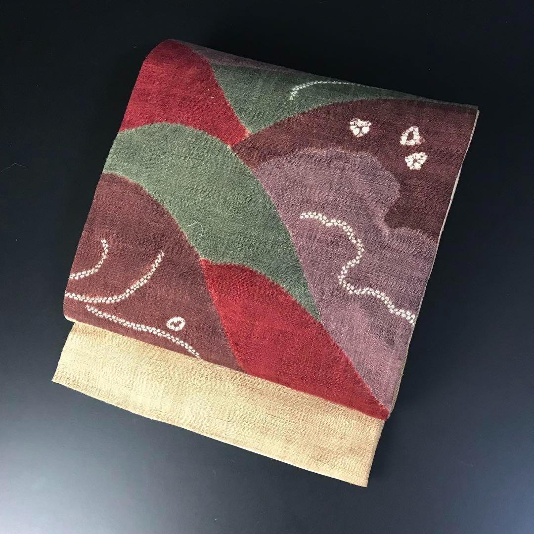 ZF-858 袋帯 洒落帯 紬 上質 正絹 太鼓柄 高級