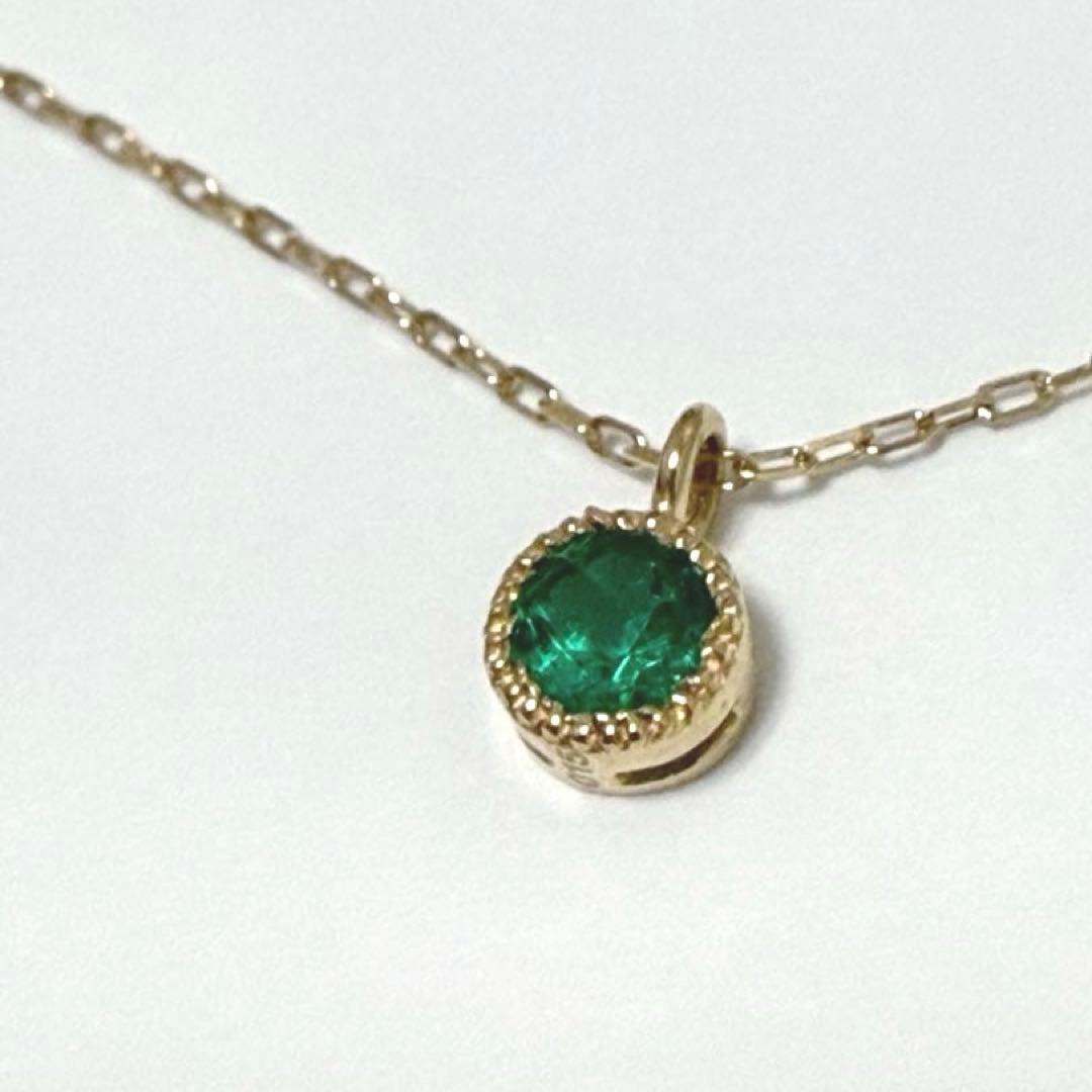 K18 750 YG エメラルド　ネックレス 0.15ctアクセサリー