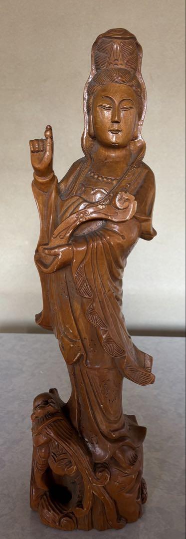 木彫り 観音菩薩像 約61cm