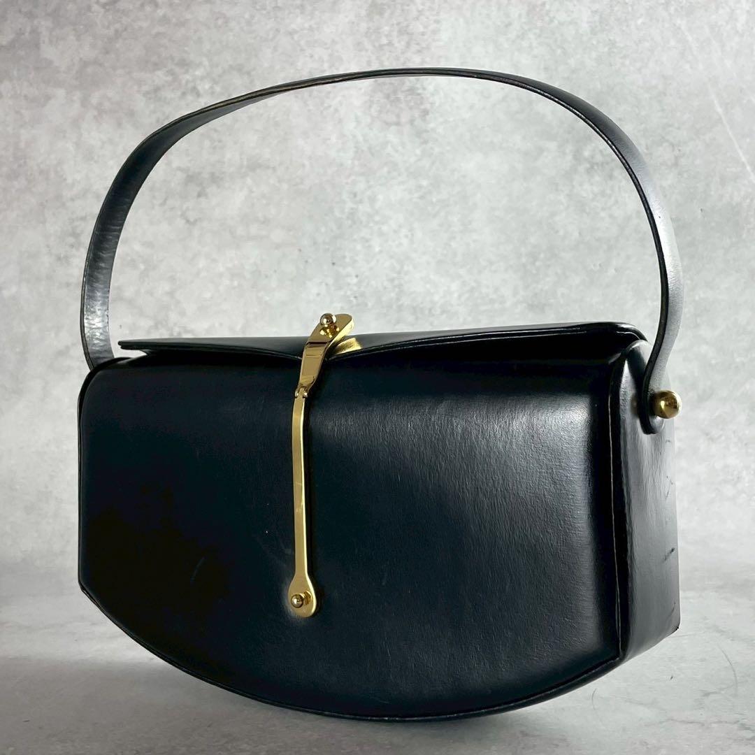 和光 WAKO ブラック レザー フォーマルバッグ ゴールド金具