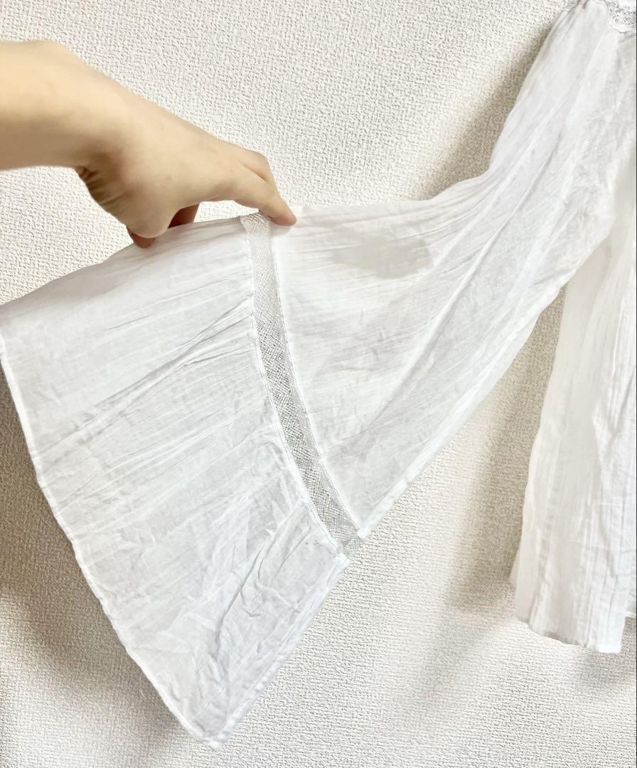 【早い者勝ち】 MACPHEE コットンローン 前後2way 刺繍レースブラウス 早い者勝ち】 MACPHEE コットンローン 前後2way 刺繍レース