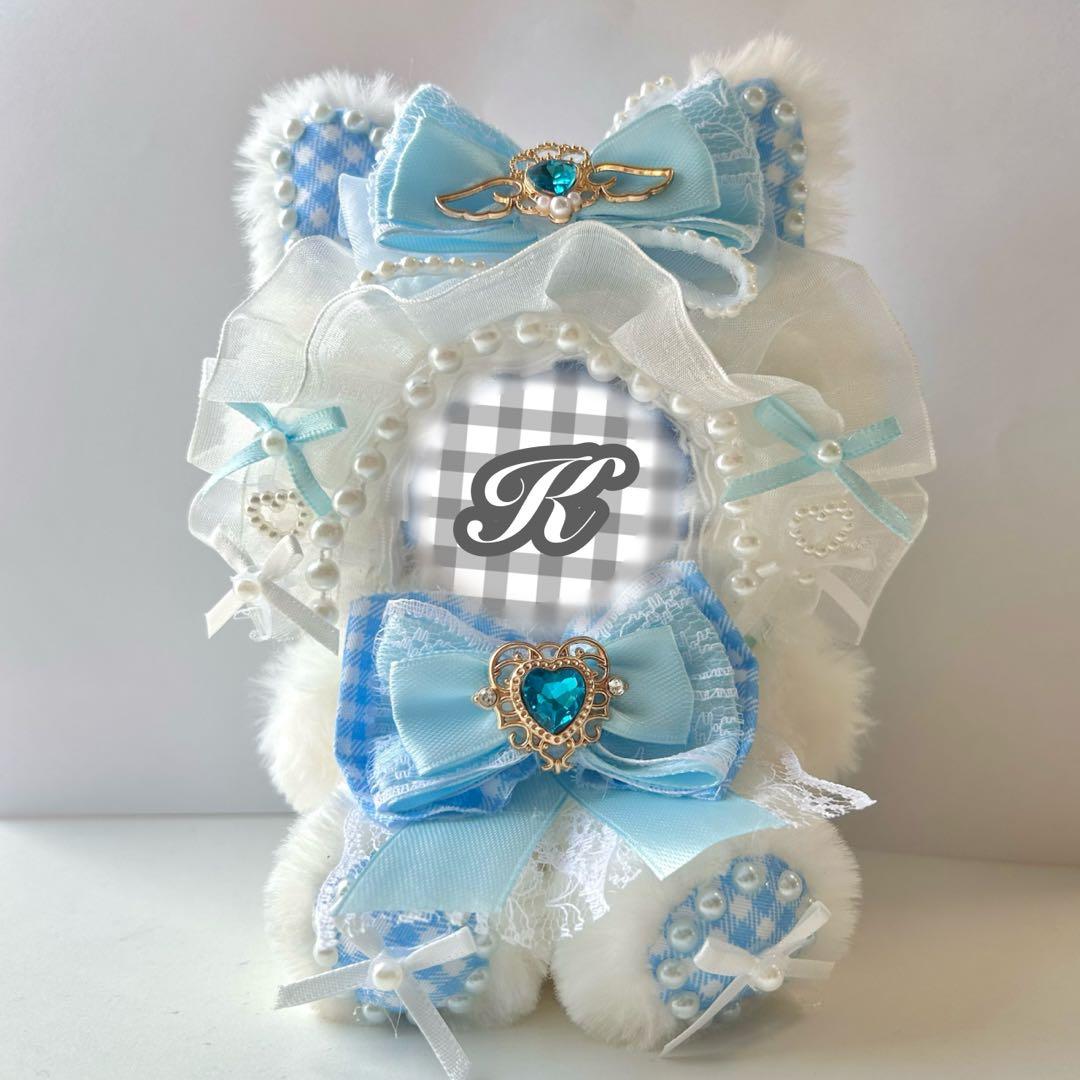 ぬい服 にじぱぺっと おすわり 白×水色 ねこ ❤︎おすわりぬい服 ぬい服 ハンドメイド 10cm にじぱぺ 白×水色 ねこ