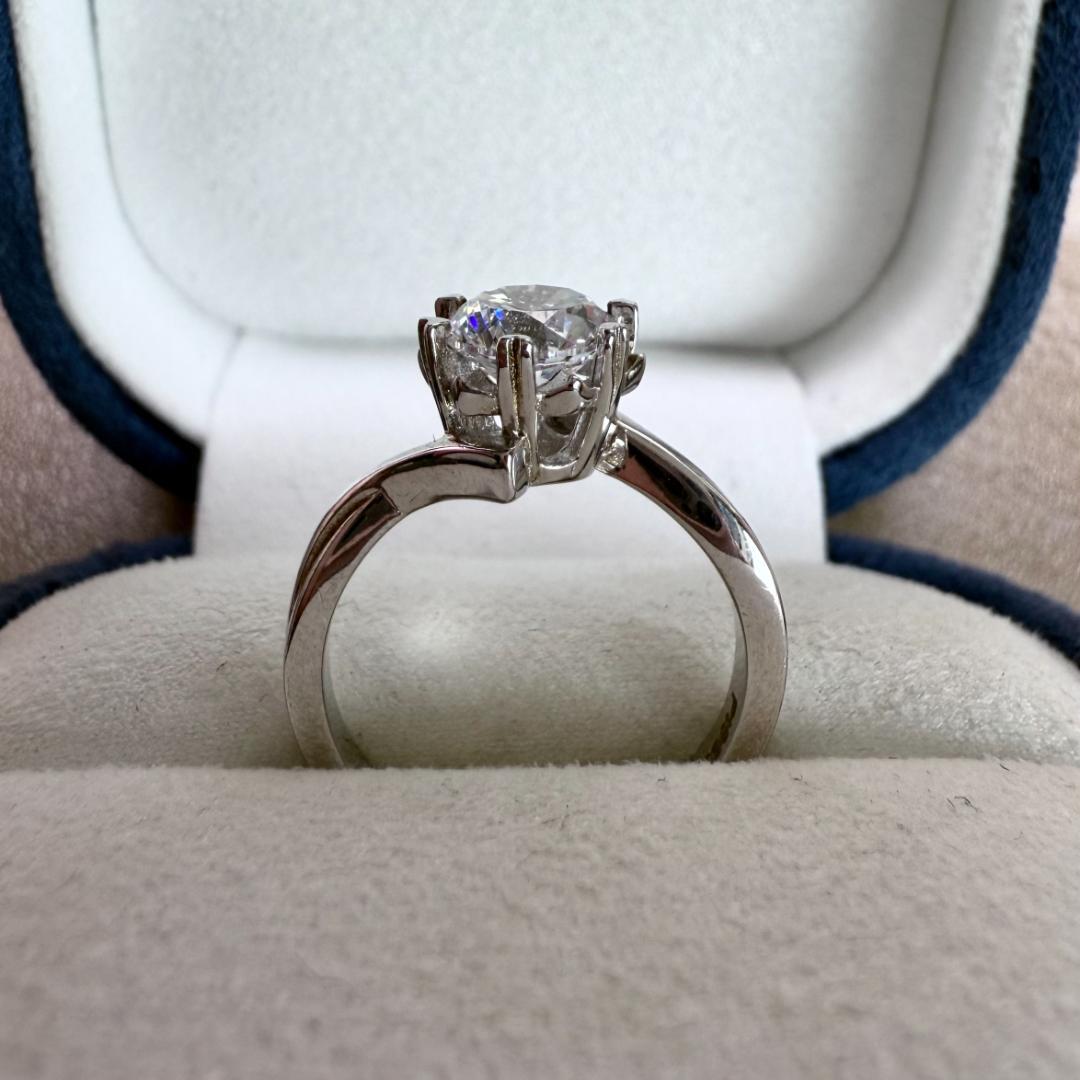 遺品整理 金 Pt900 D1.00ct 刻印 ゴールド ダイヤモンド リング Pt900 金 天然 ダイヤモンドリング D1.00ct 刻印入り 12号