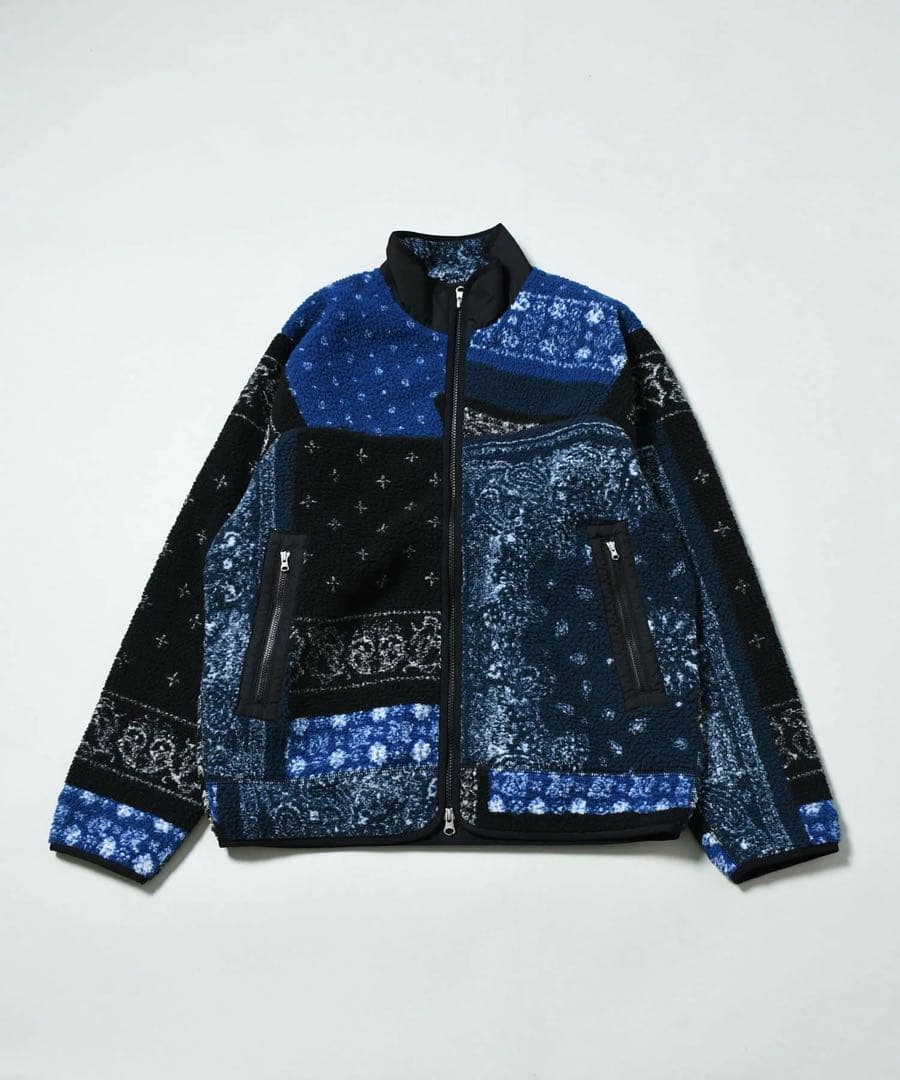 Johnbull ボアジップジャケット　ビッグシルエット　パッチワーク　ブルゾン