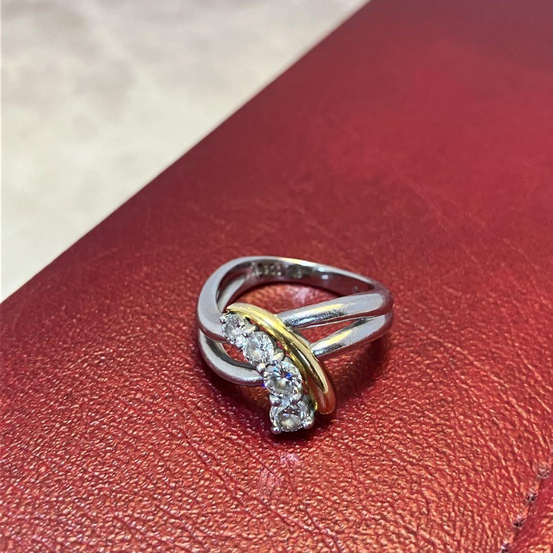 K18 Pt900 0.54ct レディースリング 18金 指輪