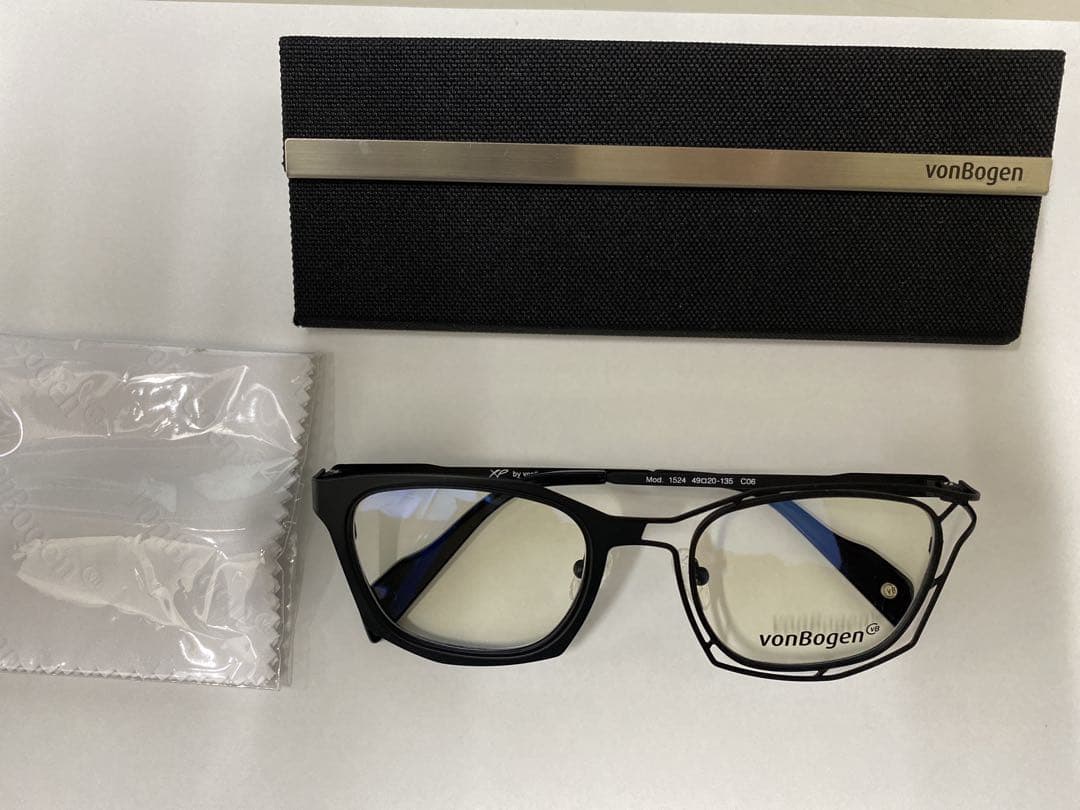 vonBogen ブラックメタルフレーム眼鏡 1524