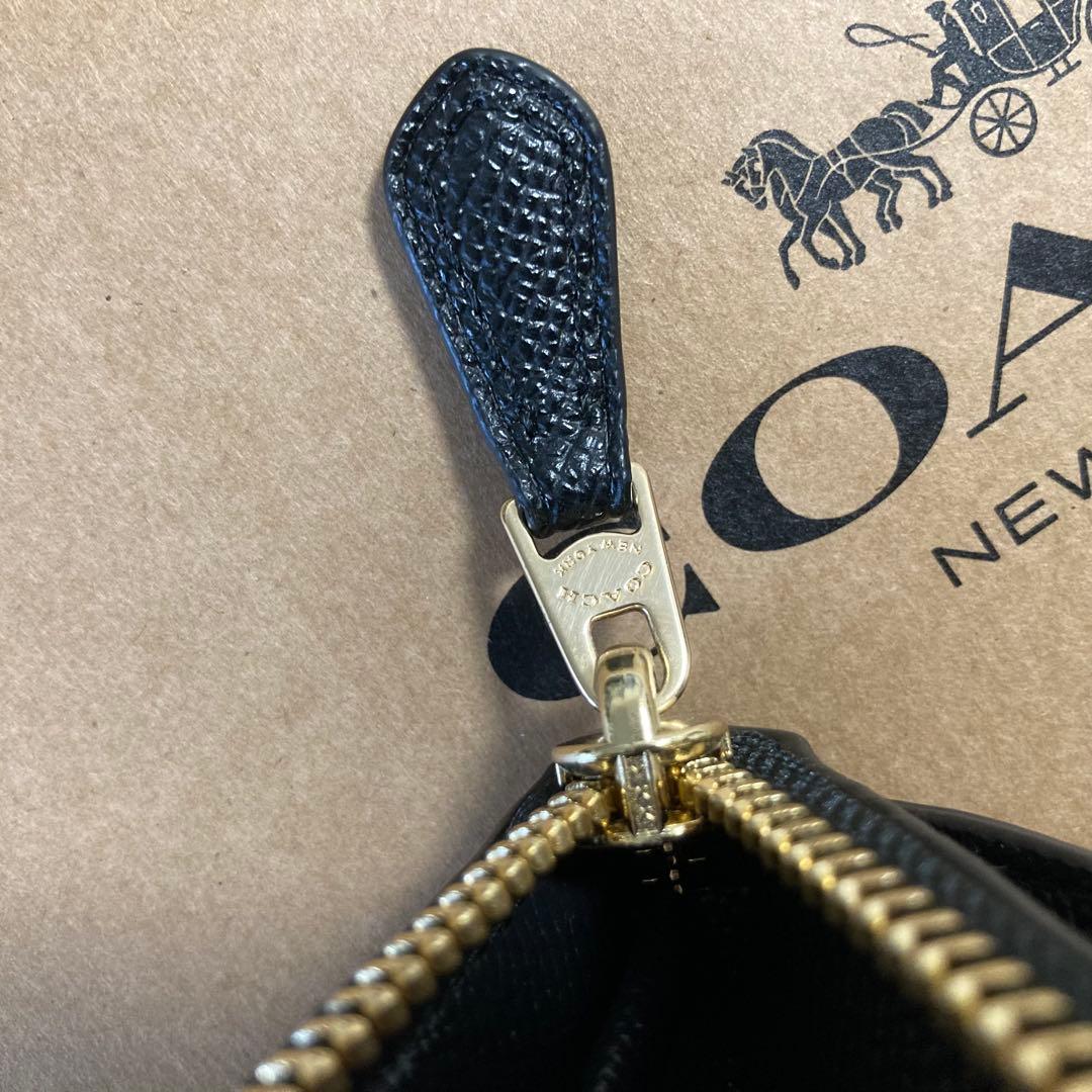新品✴︎正規品 COACH コーチ クロスグレーン レザー 財布 ブラック 新品✴︎正規品 COACH コーチ クロスグレーン レザー 財布 ブラック