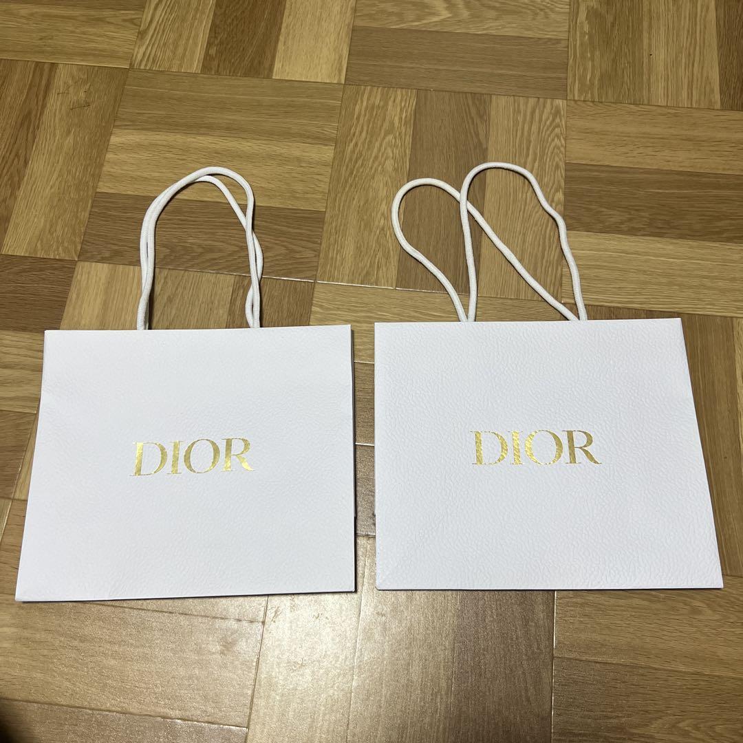 Dior ショップ袋 2枚セット ホワイト ディオール - メルカリ