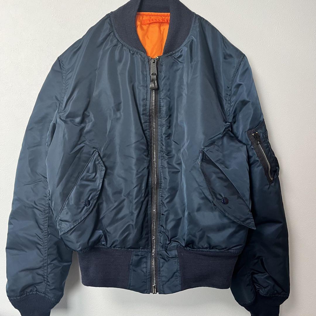 【美品】 90s USA製 ALPHA MA1 フライトジャケット 紺