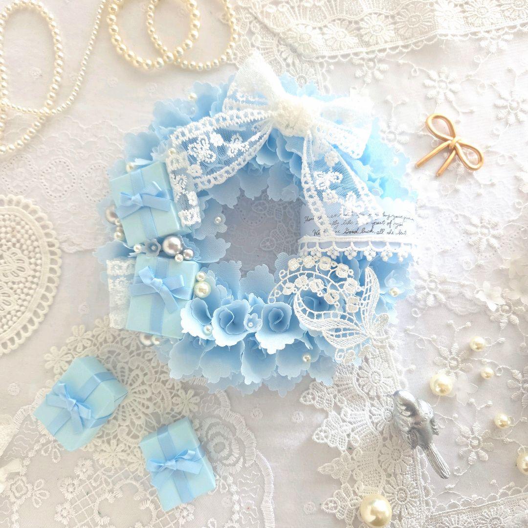 専用　布リース*Something blue*