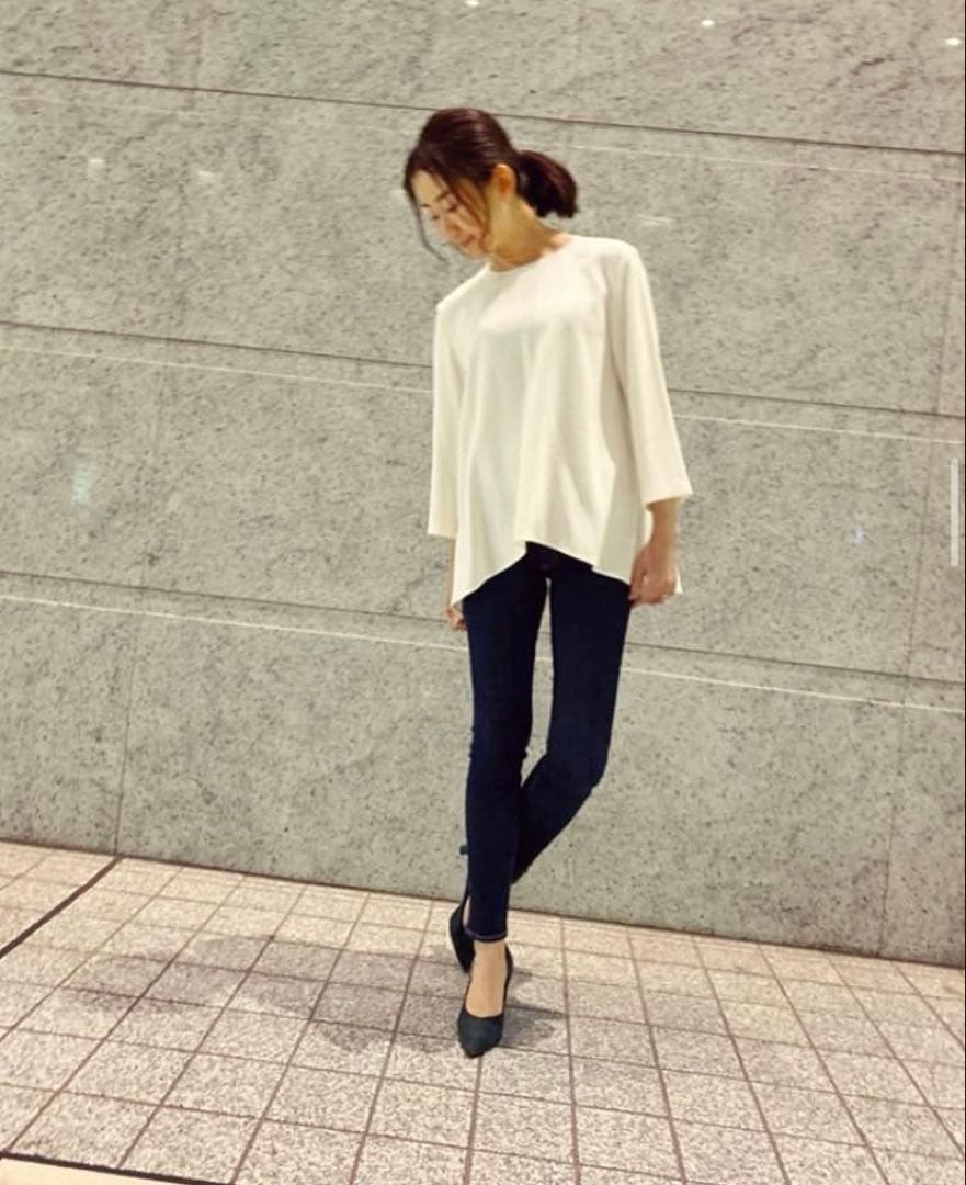 【美品】YOKO CHAN クルーネック フレア ブラウス 黒 40