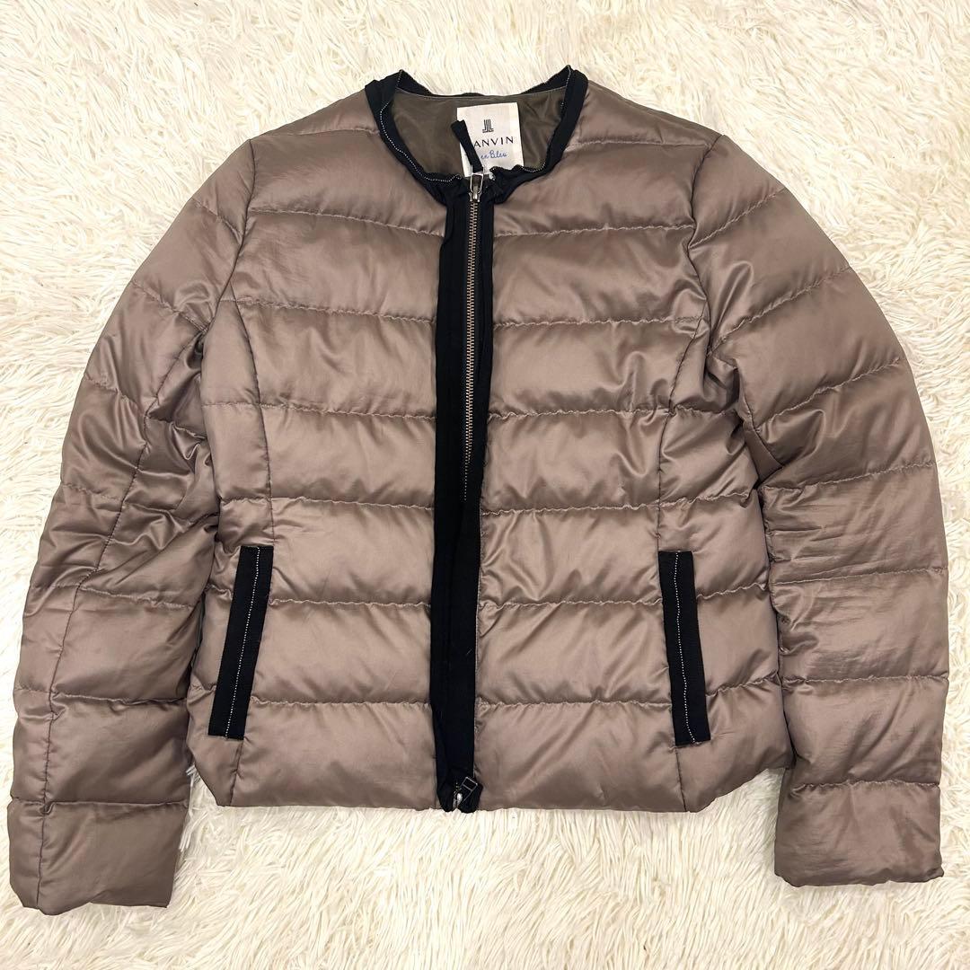 ランバンオンブルー ノー フリルダウンジャケット 36 ショート丈S LANVIN en Bleu