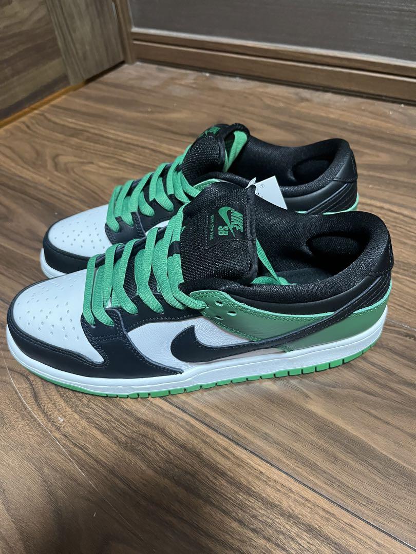 靴 Nike SB Dunk Low\"Black and Classic Green