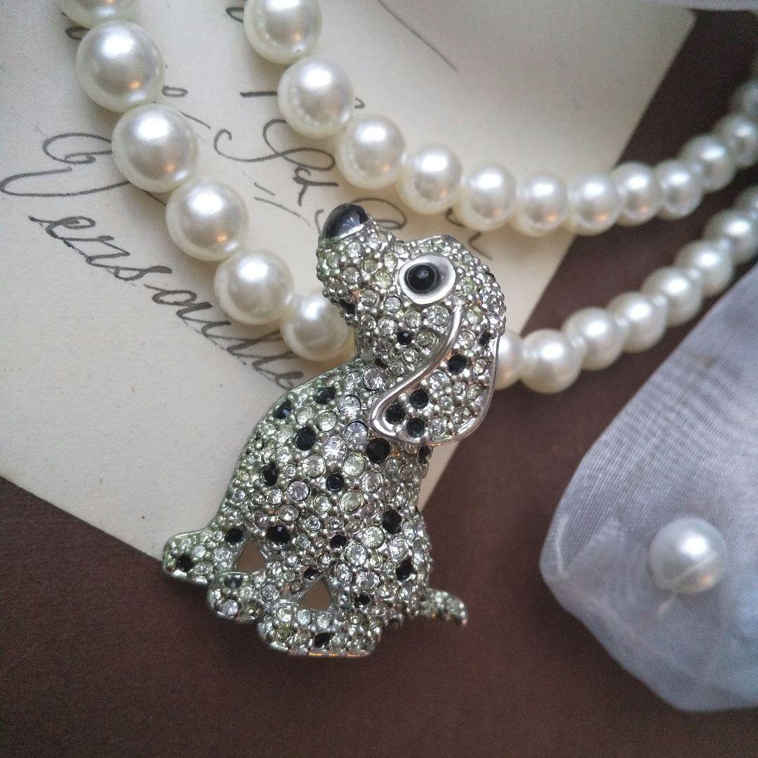 SWAROVSKI スワロフスキー ダルメシアンブローチ 犬 パヴェ