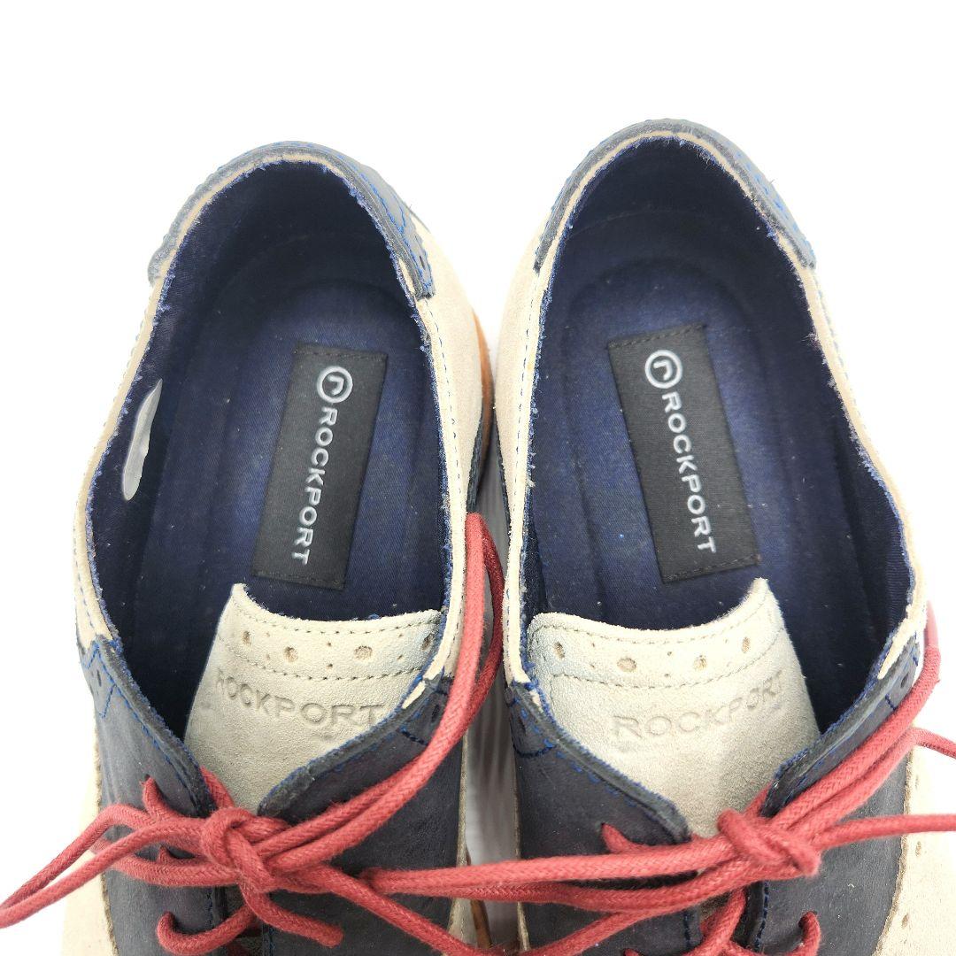 【極美品】ROCKPORT　サドルシューズ　バイカラー　スウェード