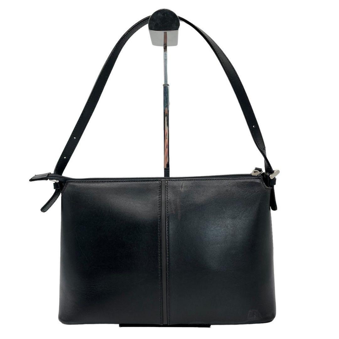 バーバリー ショルダーバッグ ノバチェック 型押しロゴ シルバー金具 レザー 黒 ☆美品☆バーバリーワンショルダー 裏地ノバチェック ロゴ型押し