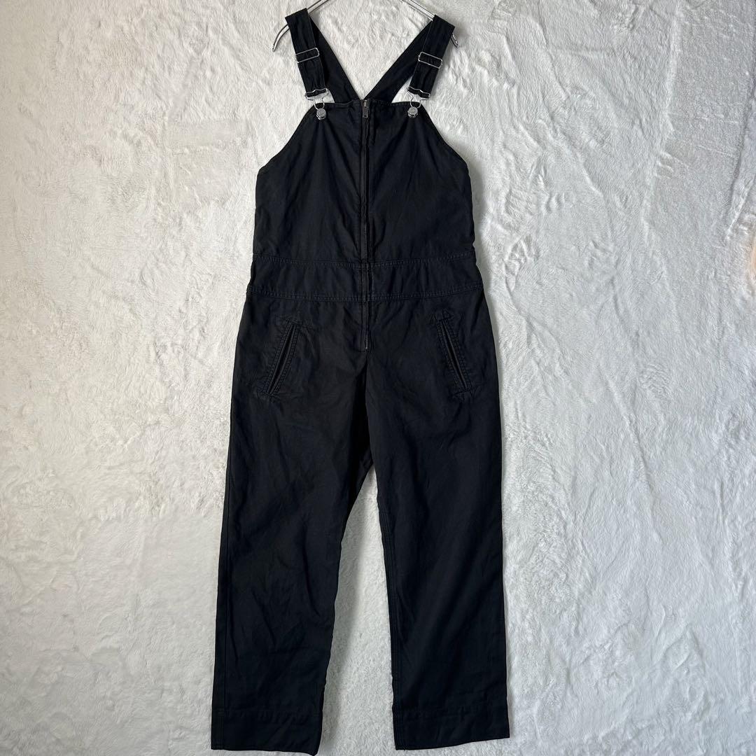 LASUD ACTIVE レースアッププリーツサロペットワンピース ブラック