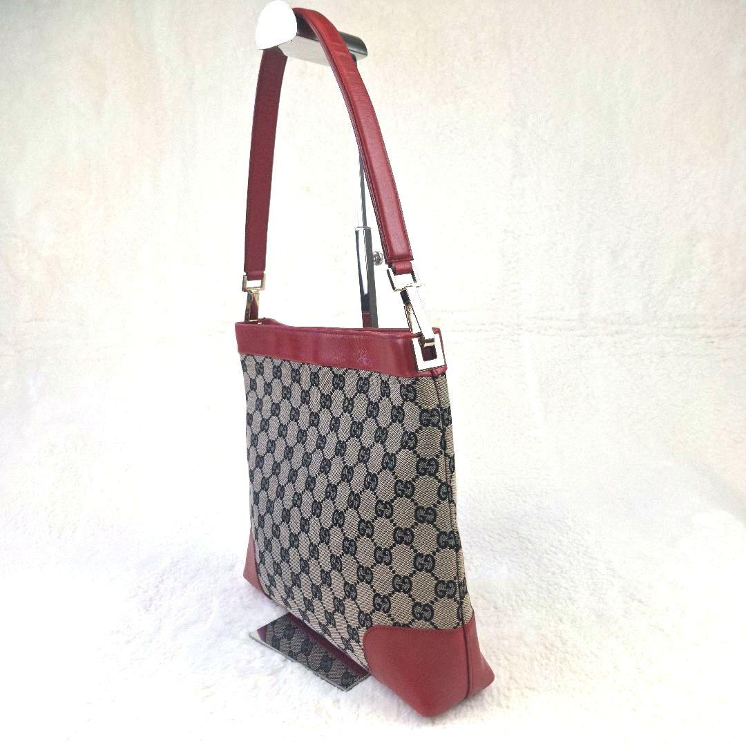GUCCI グッチ★GGキャンバス×レザー★ワンショルダーバッグ 赤