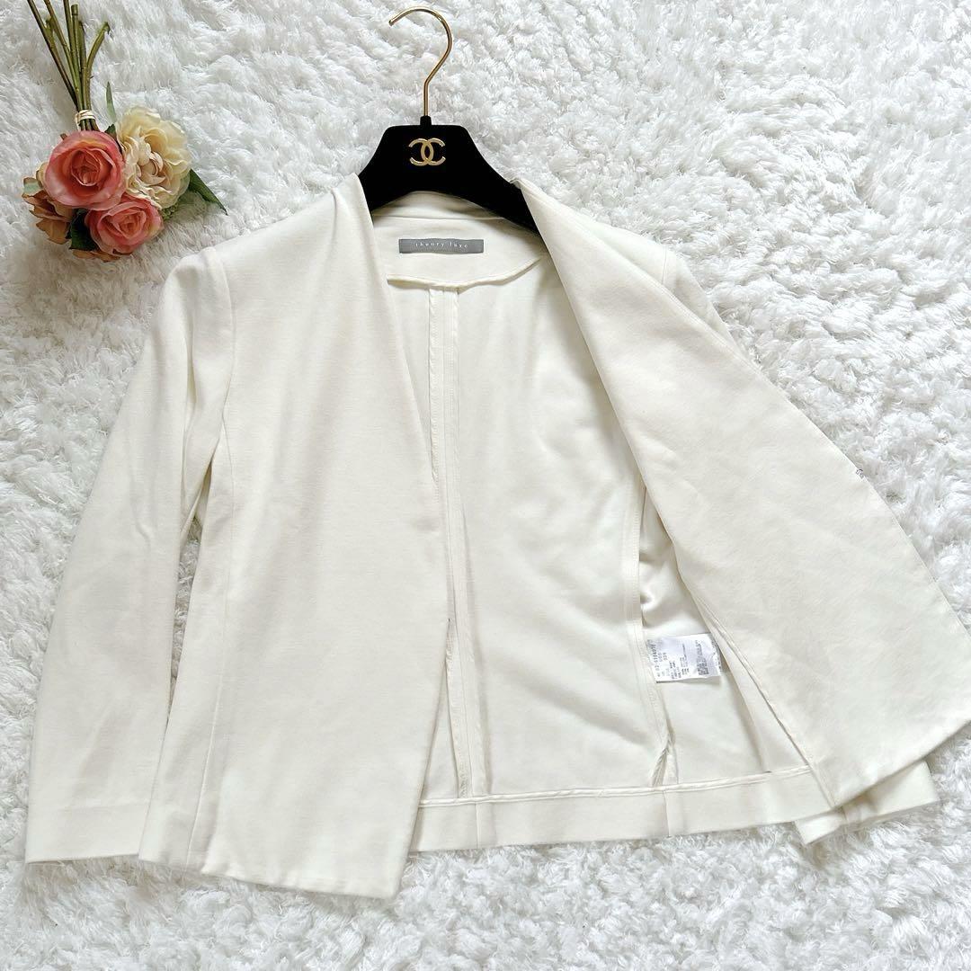 k‘s closet様美品セオリーリュクス ノーカラージャケット 白 38 M
