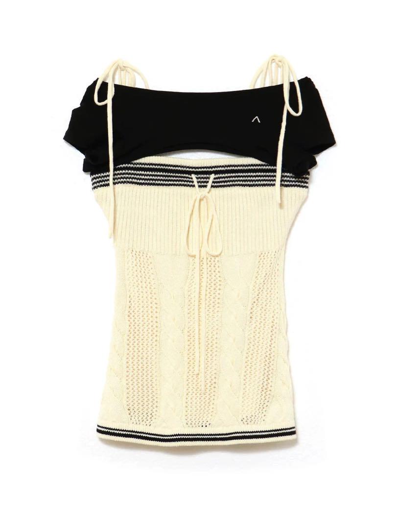 トップス Andmary Kitty cable knit tops ANDMARY】Kitty cable knit tops