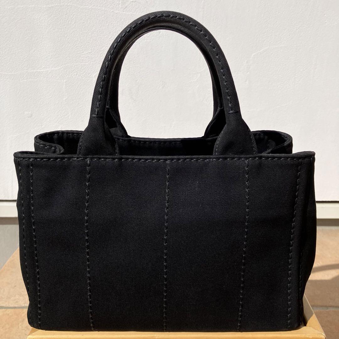 ✨極美品✨PRADA カナパ S ストライプ ブラック ショルダーバッグ