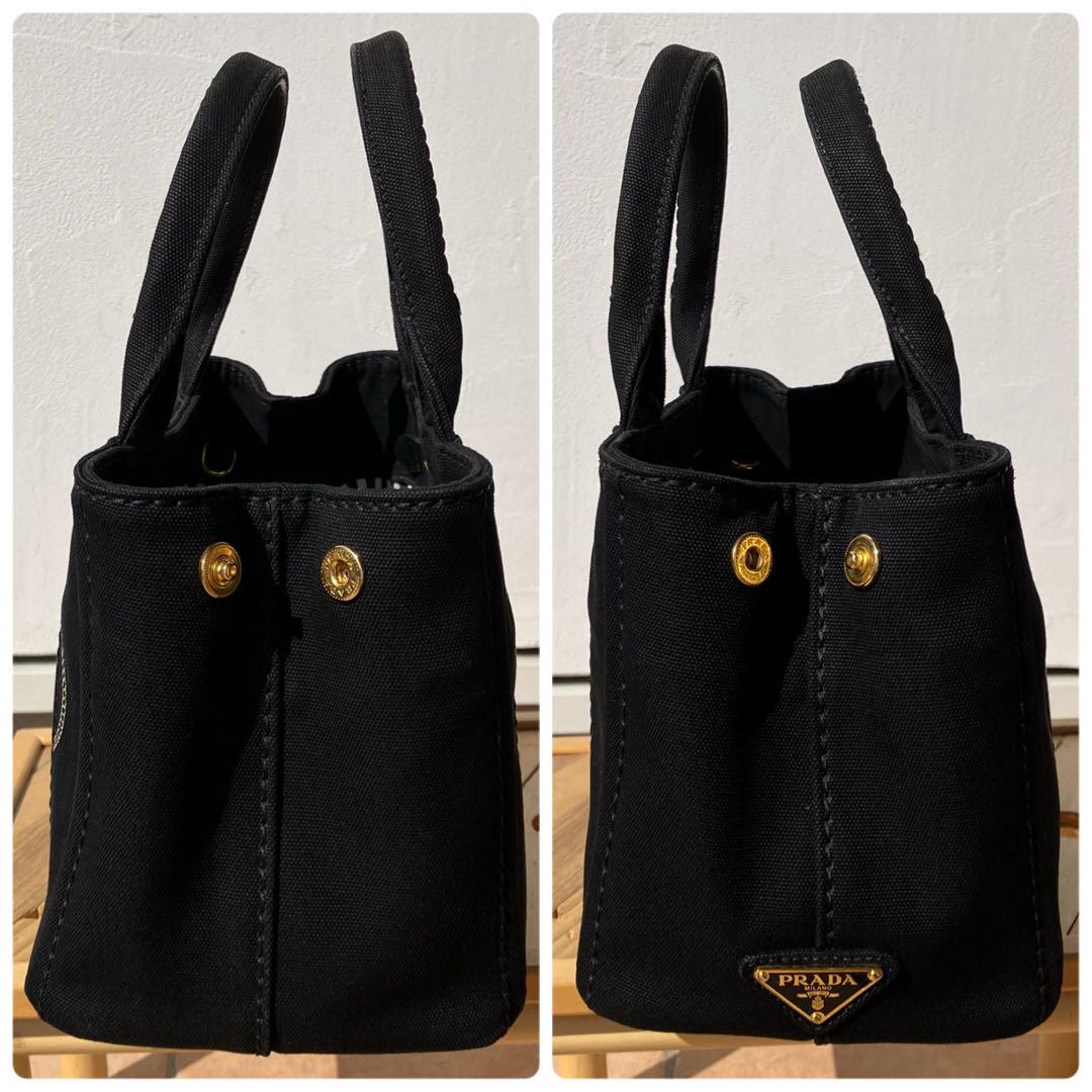 ✨極美品✨PRADA カナパ S ストライプ ブラック ショルダーバッグ