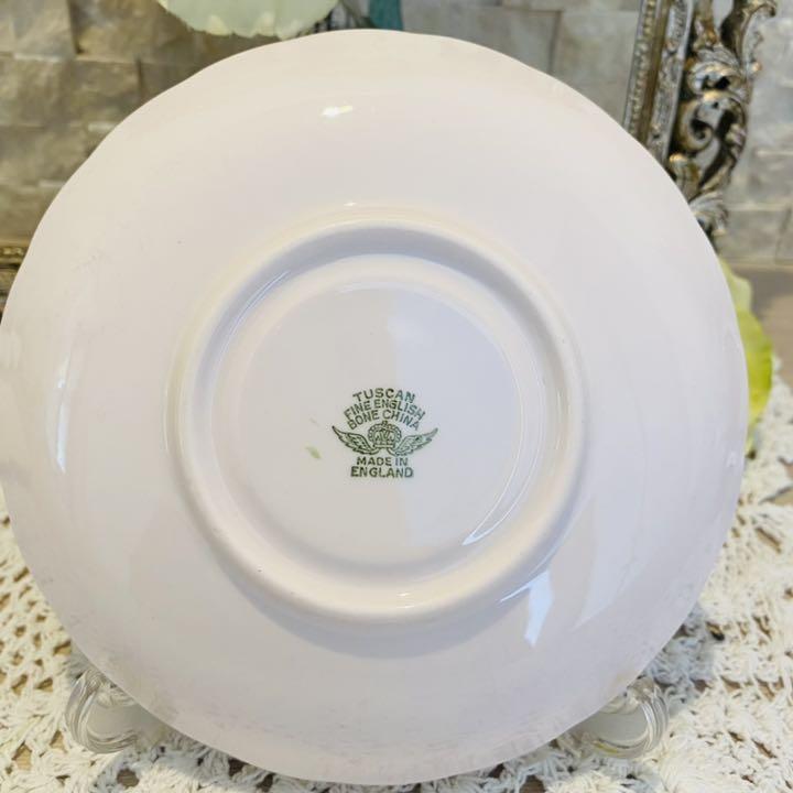 お得な情報満載 タスカン Tuscan ピンク ドットローズ トリオセット-4 特別セール中 イギリスアンティーク トリオセット R&D 食器