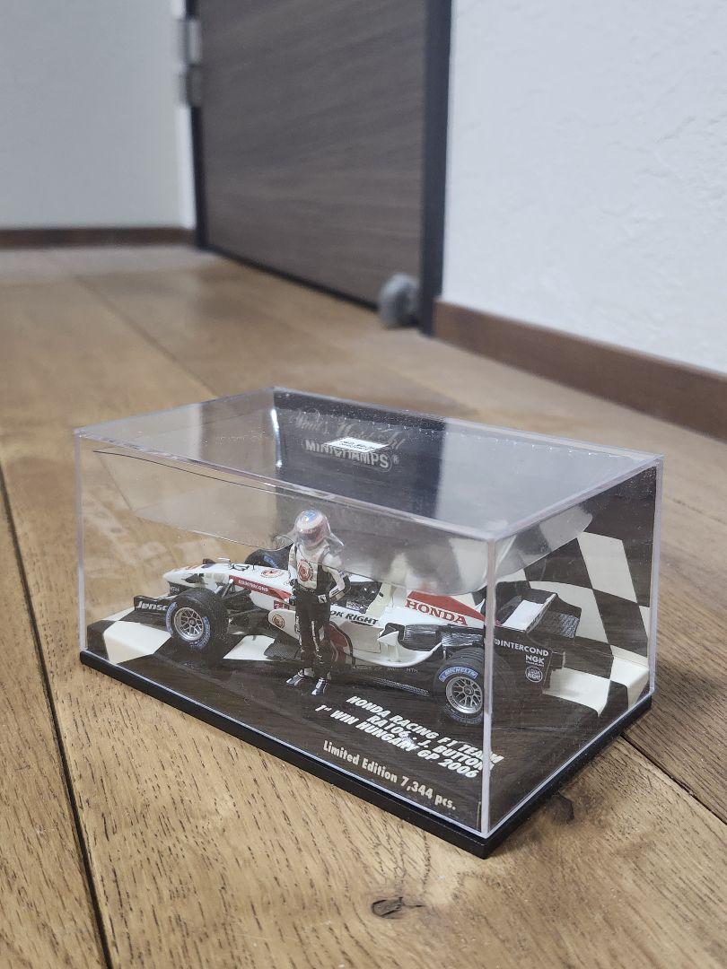 ミニチャンプスF1 ヨーロッパホンダ特注品　バトンサイン入り　ハンガリーGP優勝 ホンダ RA106 J.バトン | F1ミニカーあれこれ