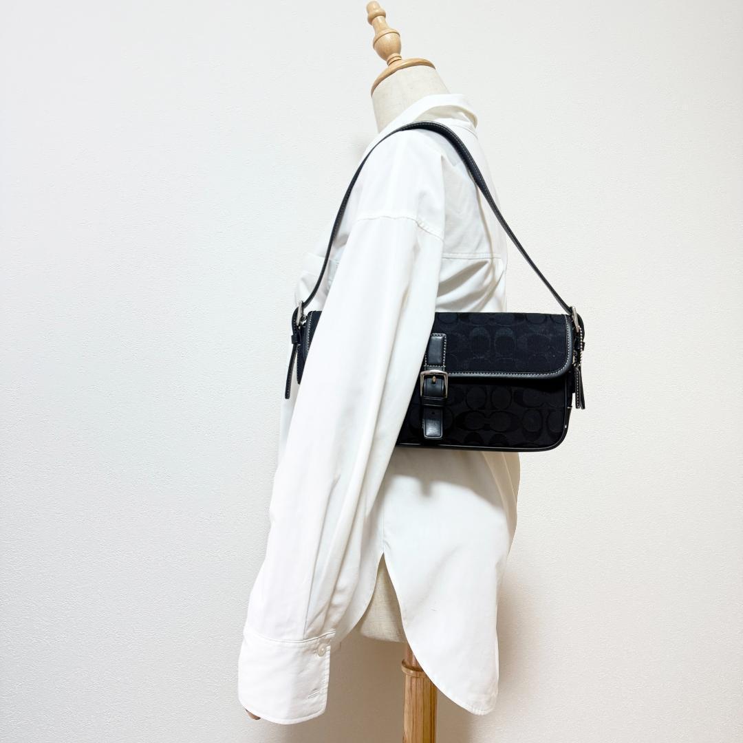 COACH コーチ 黒 シグネチャー ワンショルダー 6095