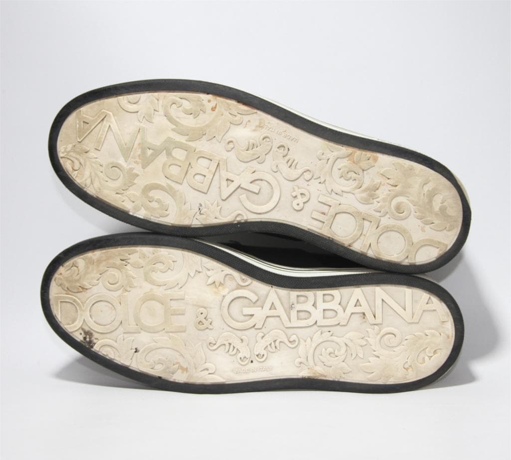 D&G ドルチェ&ガッバーナ CS1514 スリッポン 刺繍 黒 レザー 9
