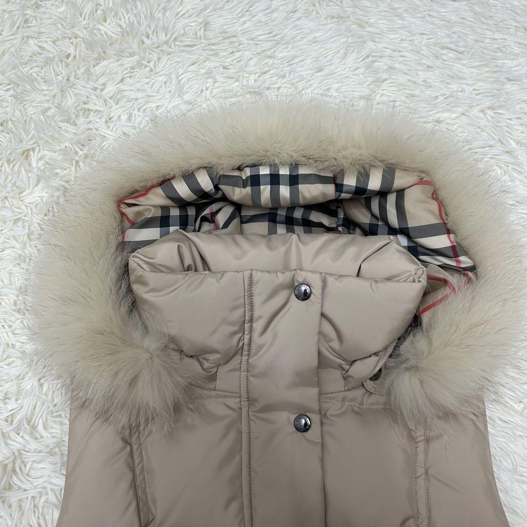 新品✨バーバリーロンドン 3way ノバチェック フォックスファー ダウンベスト